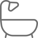 Graues Icon, dass einen Umriss einer Badewanne darstellt