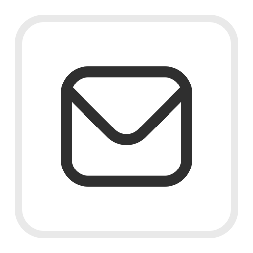 Weißes Icon mit einem schwarzen Briefumschlag darauf